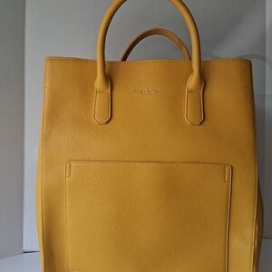 Yellow Leather Tote Bag